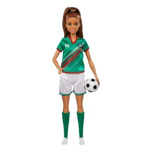 fisher price Barbie Soccer Doll, Brunette, #16 Uniform, Soccer Ball, Cleats,  Socks, 3 & Up